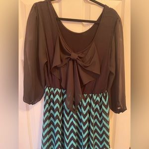 Chevron Bow Back Dress